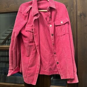 Women's Pink Corduroy Jacket